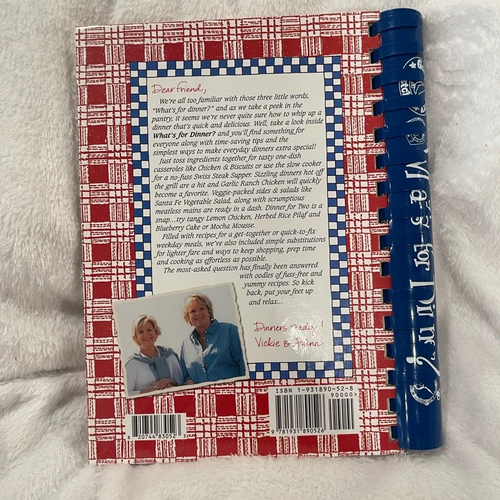 Goose berry patch What's for Dinner? Cookbook - Red & Blue     vintage